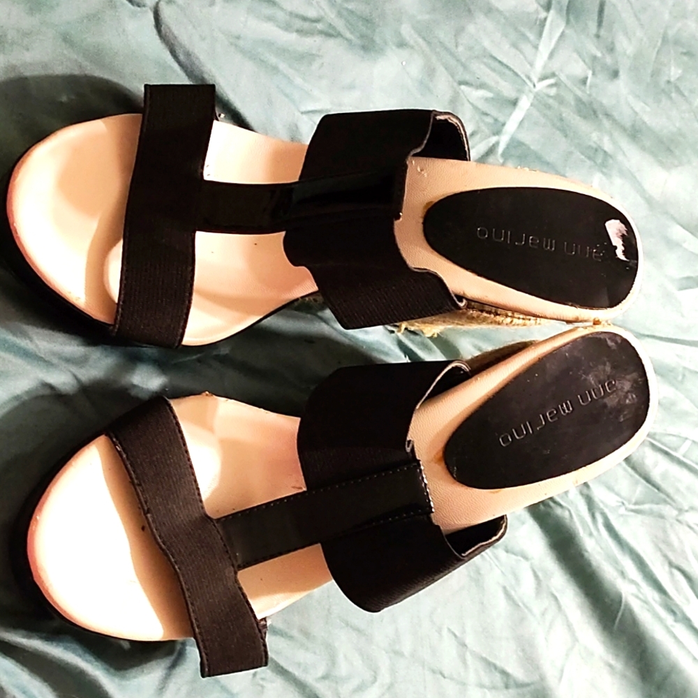 Ann Marino Shoes Slip on Wedge Heels. Never worn. Approximately 4 inch wedge